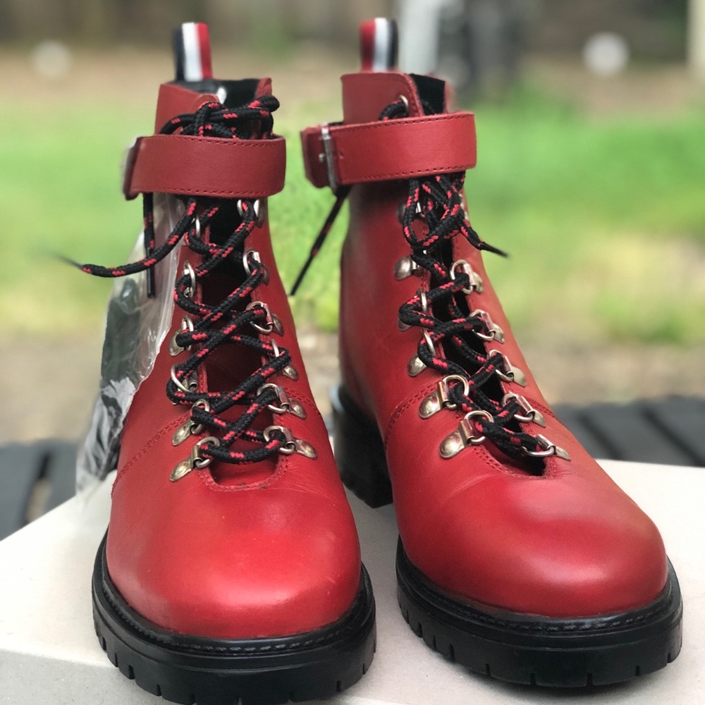 Urban Outfitters Hiker Boots Leather Red